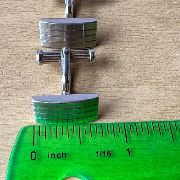 VINTAGE MONTBLANC RECTANGULAR MATTE STAINLESS STEEL CUFFLINKS MINT CONDITION - Picture 10 of 16